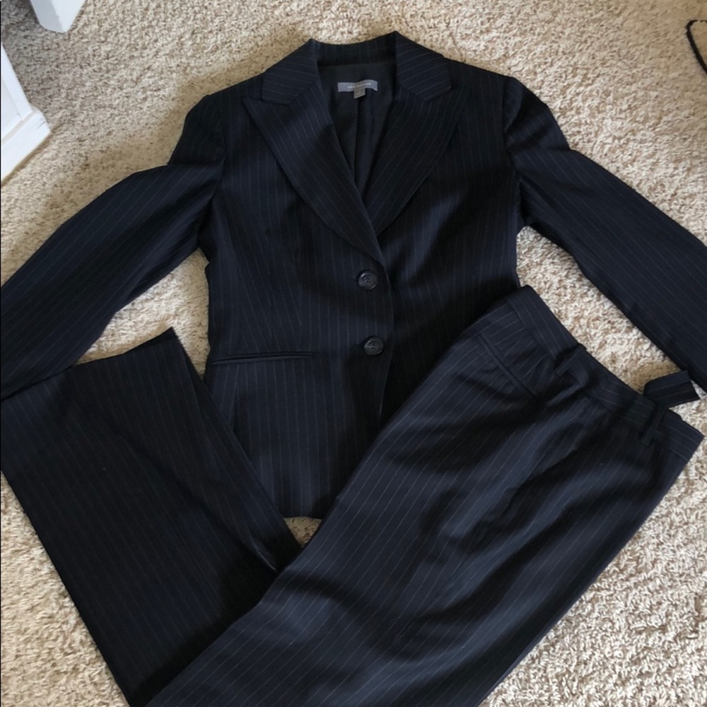 Blue pin stripped suit